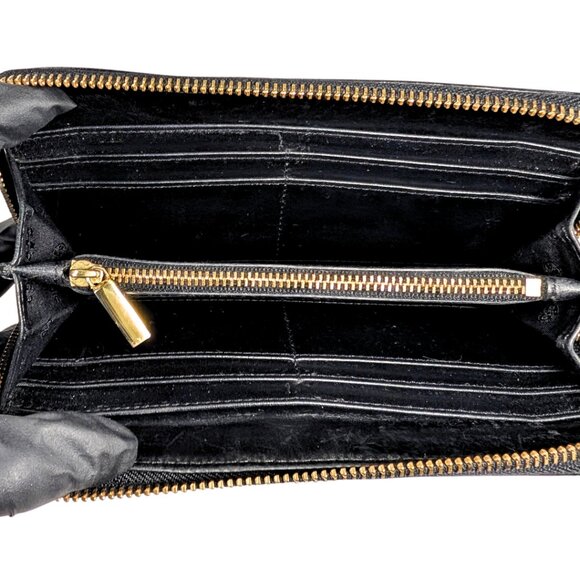 Tory Burch Black Patent Leather Large Zippy Continental Wallet w/Logo - Picture 6 of 10